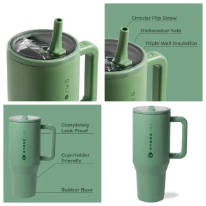 Water Bottle Handle & Flip Straw